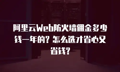 阿里云Web防火墙佣金多少钱一年的？怎么选才省心又省钱？