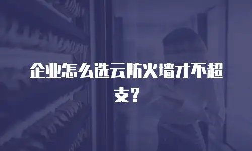 企业怎么选云防火墙才不超支？