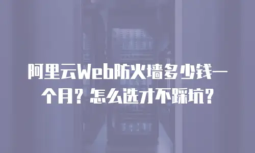 阿里云Web防火墙多少钱一个月？怎么选才不踩坑？