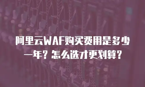 阿里云WAF购买费用是多少一年？怎么选才更划算？