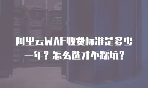 阿里云WAF收费标准是多少一年？怎么选才不踩坑？