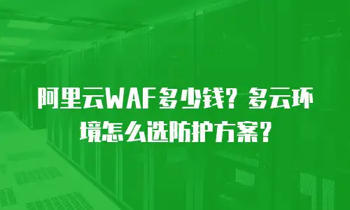 阿里云WAF多少钱？多云环境怎么选防护方案？