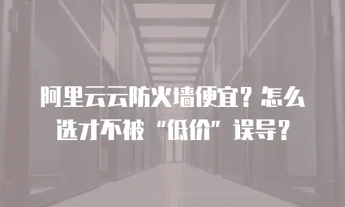 阿里云云防火墙便宜？怎么选才不被“低价”误导？