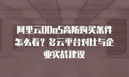 阿里云DDoS高防购买条件怎么看？多云平台对比与企业实战建议