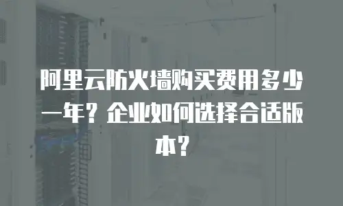 阿里云防火墙购买费用多少一年？企业如何选择合适版本？