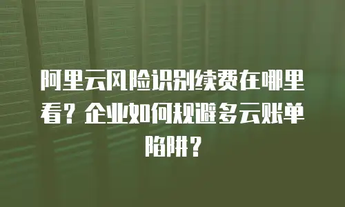 阿里云风险识别续费在哪里看？企业如何规避多云账单陷阱？