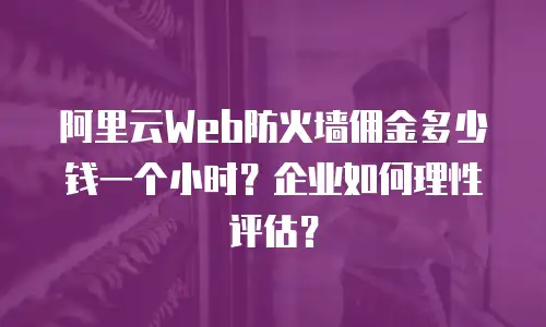 阿里云Web防火墙佣金多少钱一个小时？企业如何理性评估？