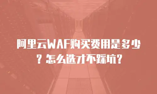 阿里云WAF购买费用是多少？怎么选才不踩坑？