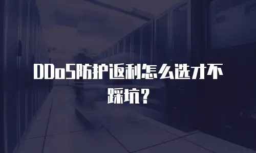 DDoS防护返利怎么选才不踩坑？