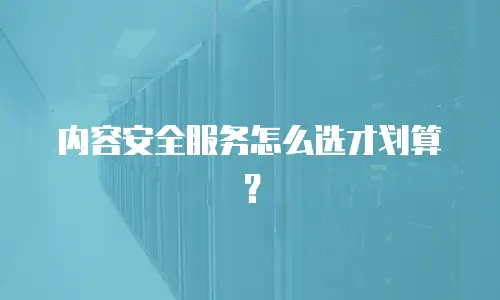 内容安全服务怎么选才划算？