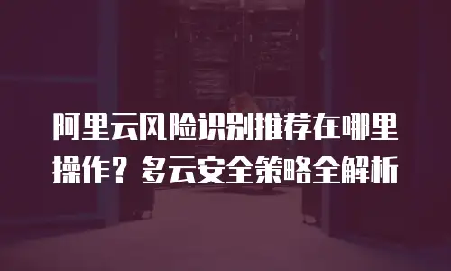 阿里云风险识别推荐在哪里操作？多云安全策略全解析