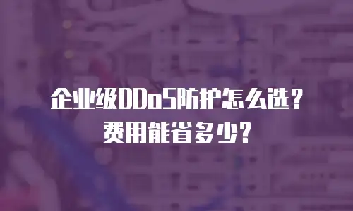 企业级DDoS防护怎么选？费用能省多少？