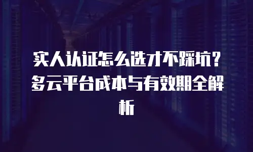 实人认证怎么选才不踩坑？多云平台成本与有效期全解析