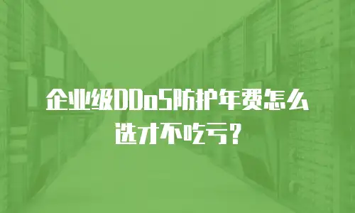 企业级DDoS防护年费怎么选才不吃亏？