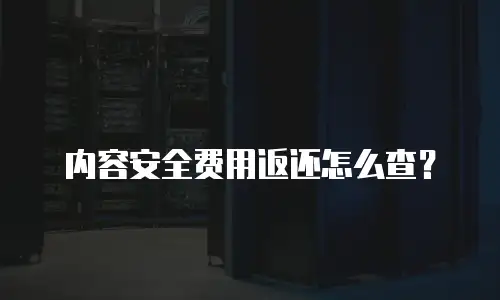 内容安全费用返还怎么查？