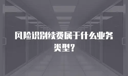 风险识别续费属于什么业务类型？