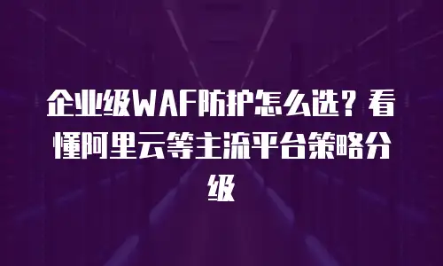 企业级WAF防护怎么选？看懂阿里云等主流平台策略分级