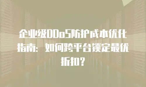 企业级DDoS防护成本优化指南：如何跨平台锁定最优折扣？