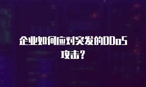 企业如何应对突发的DDoS攻击？