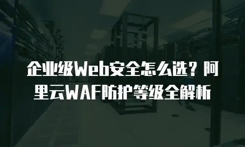 企业级Web安全怎么选？阿里云WAF防护等级全解析