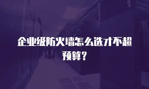 企业级防火墙怎么选才不超预算？