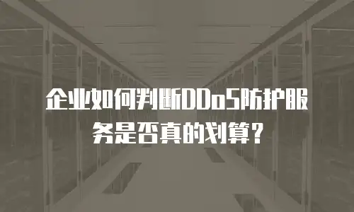 企业如何判断DDoS防护服务是否真的划算？