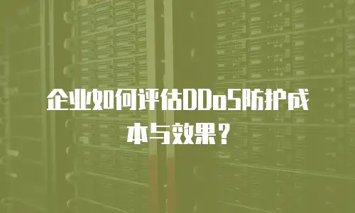 企业如何评估DDoS防护成本与效果？
