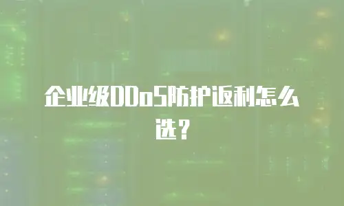 企业级DDoS防护返利怎么选？