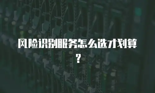 风险识别服务怎么选才划算？