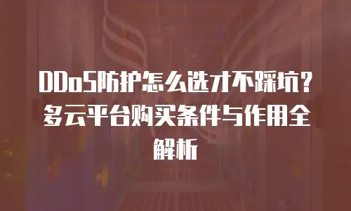 DDoS防护怎么选才不踩坑？多云平台购买条件与作用全解析