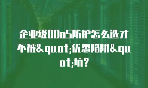企业级DDoS防护怎么选才不被