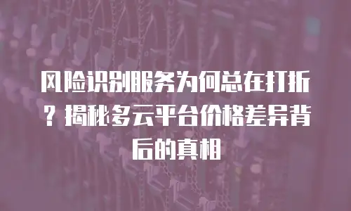 风险识别服务为何总在打折？揭秘多云平台价格差异背后的真相
