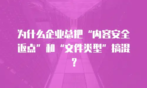 为什么企业总把&ldquo;内容安全返点&rdquo;和&ldquo;文件类型&rdquo;搞混？