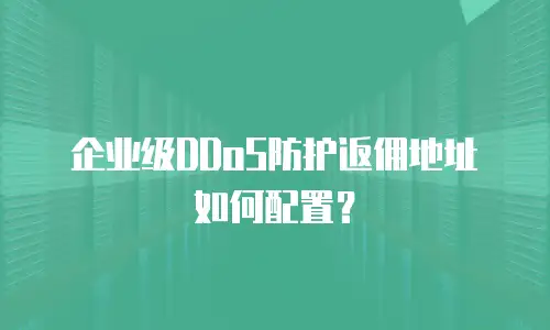 企业级DDoS防护返佣地址如何配置？