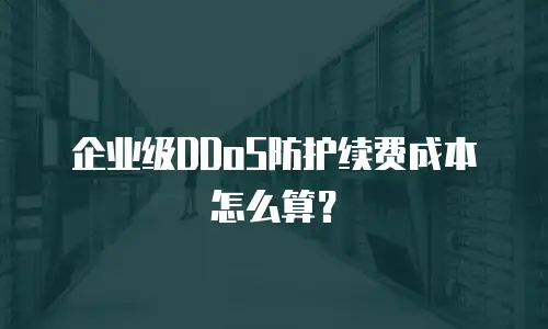 企业级DDoS防护续费成本怎么算？