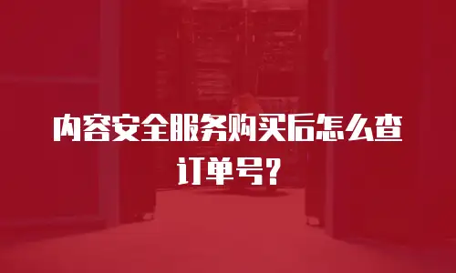 内容安全服务购买后怎么查订单号？