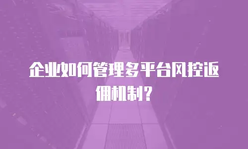 企业如何管理多平台风控返佣机制？