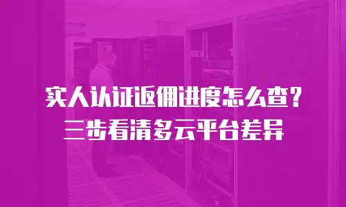 实人认证返佣进度怎么查？三步看清多云平台差异
