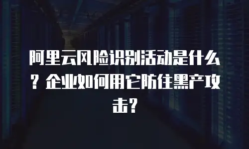 阿里云风险识别活动是什么？企业如何用它防住黑产攻击？