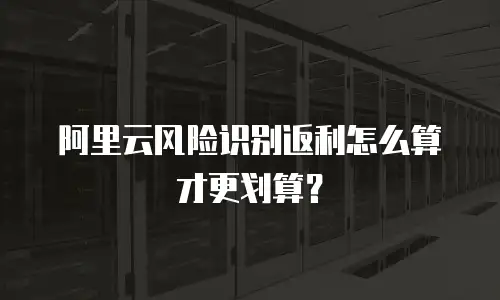 阿里云风险识别返利怎么算才更划算？