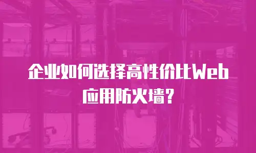 企业如何选择高性价比Web应用防火墙？