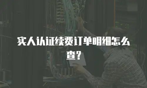 实人认证续费订单明细怎么查？