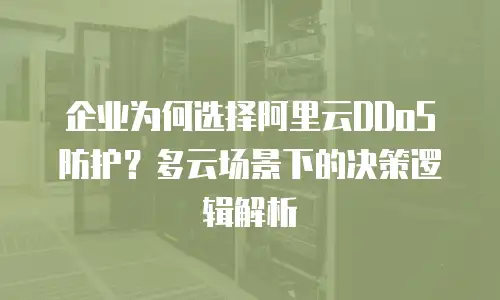 企业为何选择阿里云DDoS防护？多云场景下的决策逻辑解析
