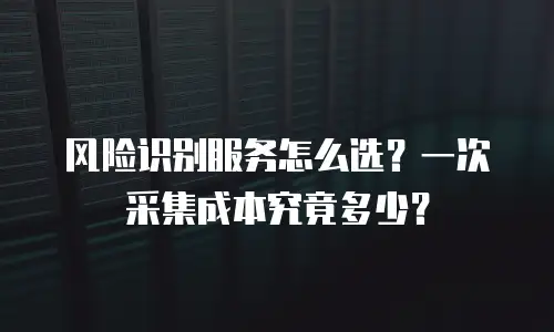 风险识别服务怎么选？一次采集成本究竟多少？