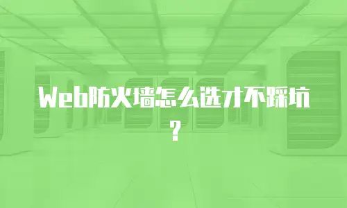 Web防火墙怎么选才不踩坑？
