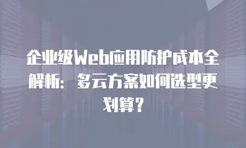 企业级Web应用防护成本全解析：多云方案如何选型更划算？