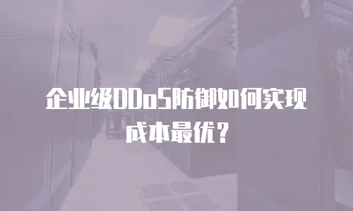 企业级DDoS防御如何实现成本最优？