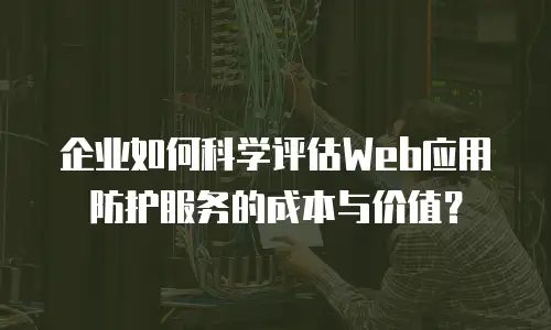 企业如何科学评估Web应用防护服务的成本与价值？