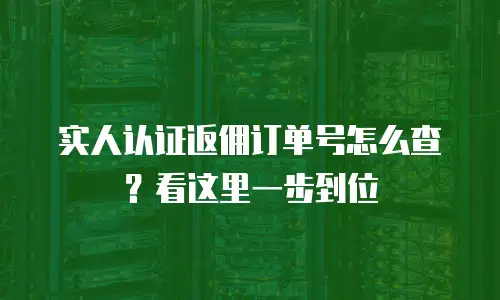 实人认证返佣订单号怎么查？看这里一步到位