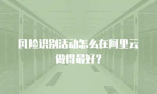 风险识别活动怎么在阿里云做得最好？